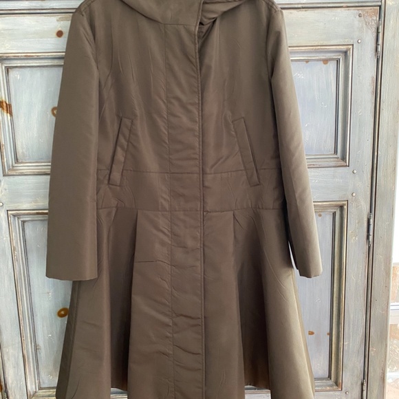 Prada olivy taupe silk blend long jacket size 40 - Picture 2 of 8